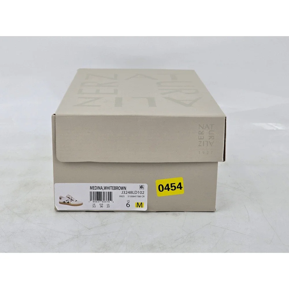 Naturalizer Medina Sneakers Womens Size 6 White Brown Animal Print - New